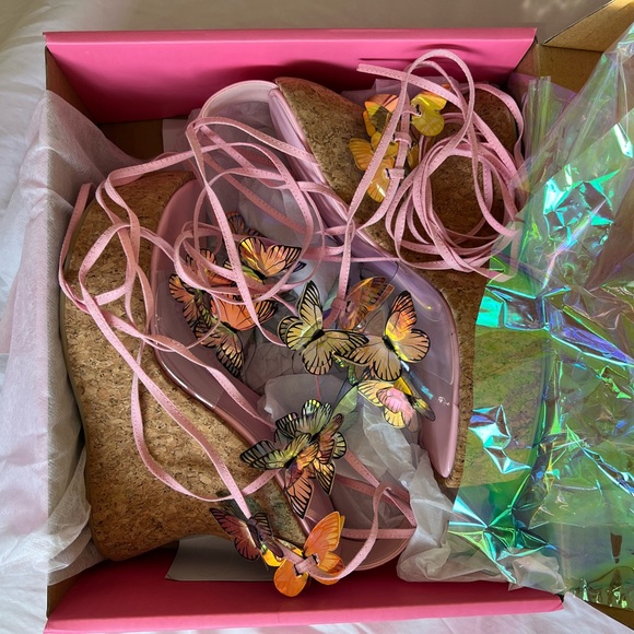 Sugar thrillz for Dollskill butterfly lace up wedges/heels - Picture 7 of 8